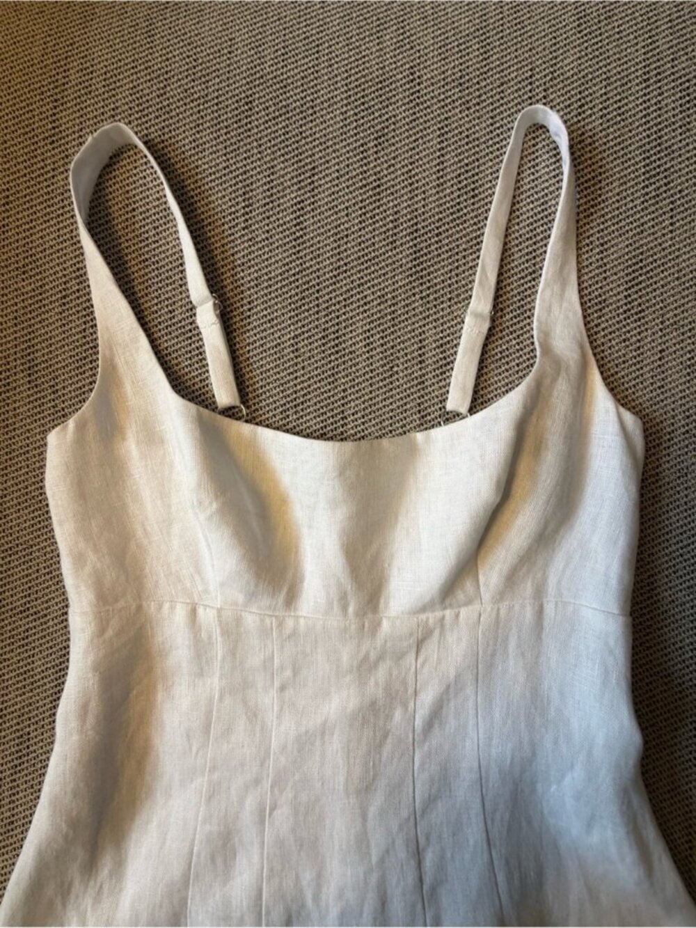 NEW Reformation Sabine Long Sleeveless Linen Dress Dunes White | US 6 UK 10 - Picture 10 of 16